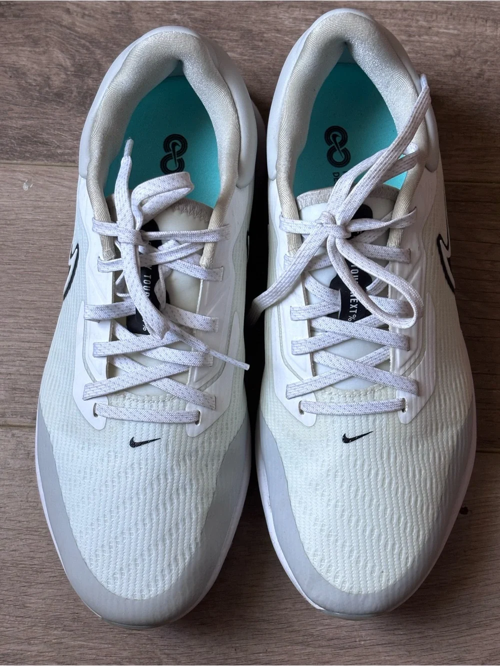 Nike Air Zoom Infinity Tour Next White & Green Golf Shoes Sz 9 - Picture 3 of 7